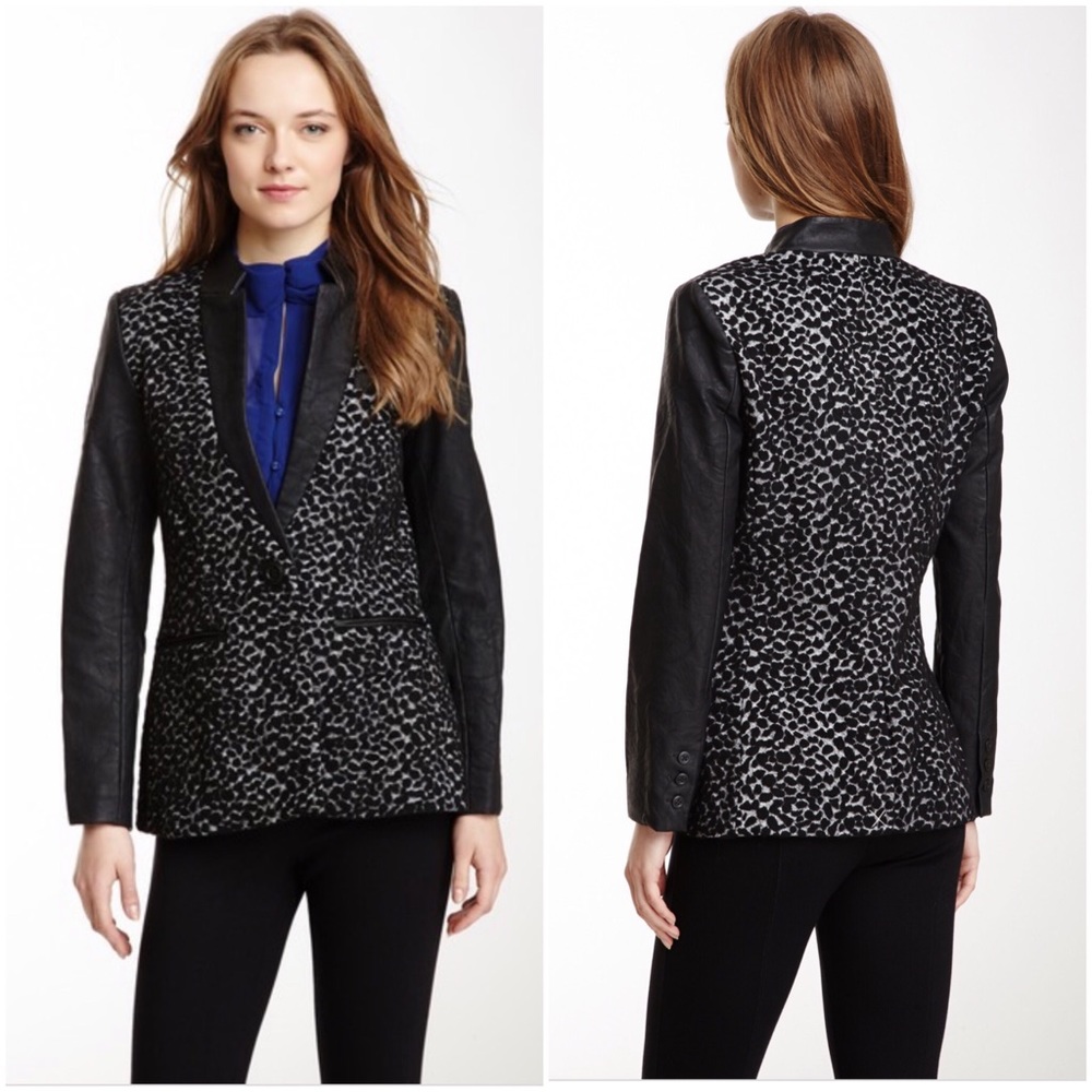✨NWT✨W118 by Walter • Vegan Leather Cheetah Blazer